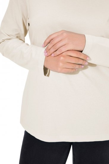 Ulla Popken Basic Long Sleeve Slim Fit Turtleneck Natural - Hoodies & Sweatshirts - Kuschelige Sweatshirts & Strick