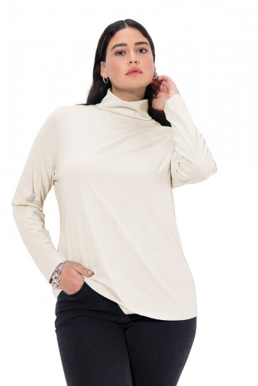 Ulla Popken Basic Long Sleeve Slim Fit Turtleneck Natural - Hoodies & Sweatshirts - Kuschelige Sweatshirts & Strick