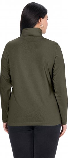 Ulla Popken Basic Long Sleeve Slim Fit Turtleneck Olive - Hoodies & Sweatshirts - 