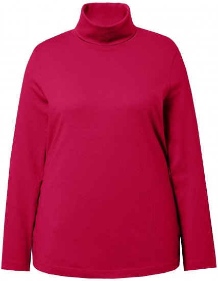 Ulla Popken Basic Long Sleeve Slim Fit Turtleneck Red - Hoodies & Sweatshirts - 