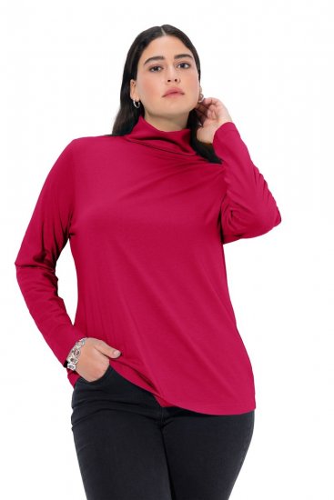 Ulla Popken Basic Long Sleeve Slim Fit Turtleneck Red - Hoodies & Sweatshirts - Kuschelige Sweatshirts & Strick