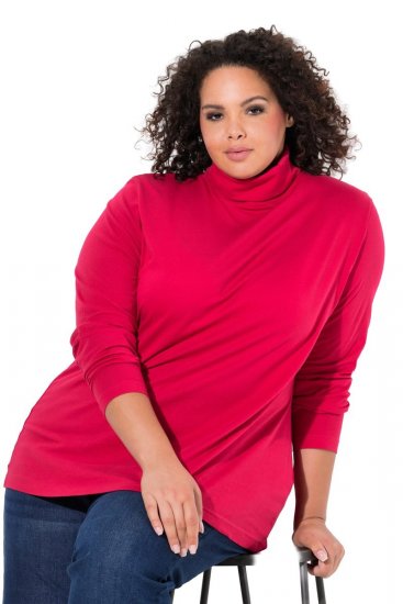 Ulla Popken Basic Long Sleeve Slim Fit Turtleneck Red - Hoodies & Sweatshirts - Kuschelige Sweatshirts & Strick