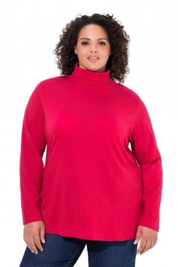 Ulla Popken Basic Long Sleeve Slim Fit Turtleneck Red - Hoodies & Sweatshirts - Kuschelige Sweatshirts & Strick