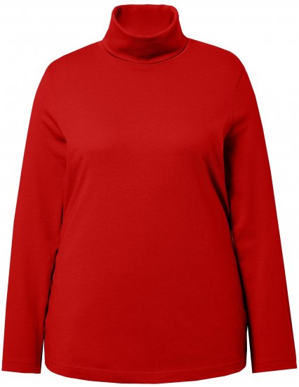 Ulla Popken Basic Long Sleeve Slim Fit Turtleneck Dark Berry - Hoodies & Sweatshirts - 