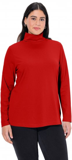 Ulla Popken Basic Long Sleeve Slim Fit Turtleneck Dark Berry - Hoodies & Sweatshirts - 
