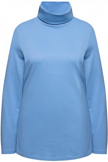 Ulla Popken Basic Long Sleeve Slim Fit Turtleneck Light Cornflower - Hoodies & Sweatshirts - Kuschelige Sweatshirts & Strick