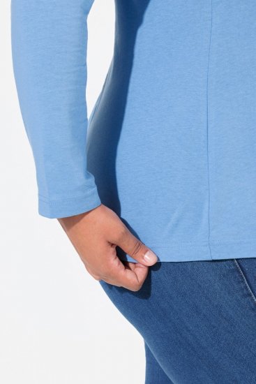 Ulla Popken Basic Long Sleeve Slim Fit Turtleneck Light Cornflower - Hoodies & Sweatshirts - Kuschelige Sweatshirts & Strick