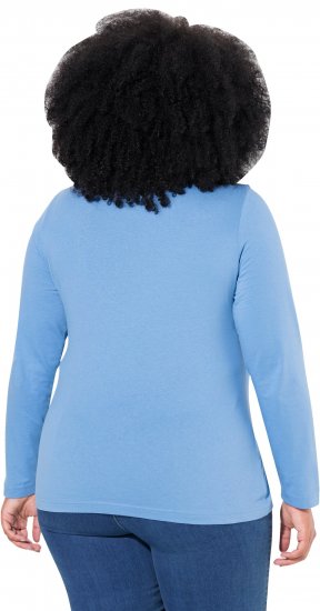 Ulla Popken Basic Long Sleeve Slim Fit Turtleneck Light Cornflower - Hoodies & Sweatshirts - Kuschelige Sweatshirts & Strick