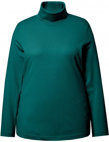 Ulla Popken Basic Long Sleeve Slim Fit Turtleneck Teal Green - Hoodies & Sweatshirts - Kuschelige Sweatshirts & Strick