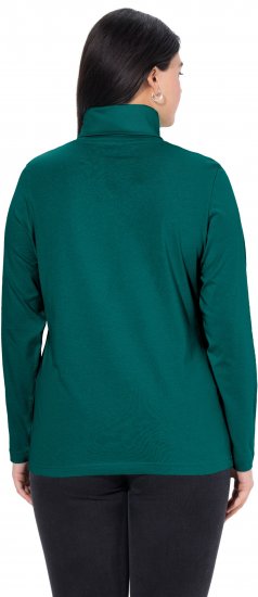 Ulla Popken Basic Long Sleeve Slim Fit Turtleneck Teal Green - Hoodies & Sweatshirts - Kuschelige Sweatshirts & Strick