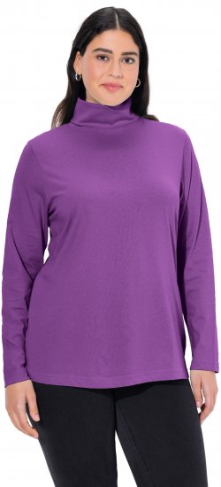 Ulla Popken Basic Long Sleeve Slim Fit Turtleneck Purple - Hoodies & Sweatshirts - Kuschelige Sweatshirts & Strick