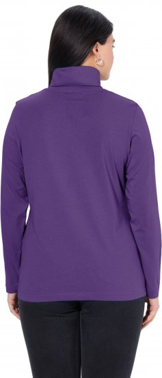Ulla Popken Basic Long Sleeve Slim Fit Turtleneck Deep Violet - Hoodies & Sweatshirts - 