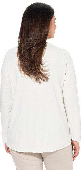 Ulla Popken Star Long Sleeve Graphic Tee Off-White - Bedruckte T-shirts für herren - 