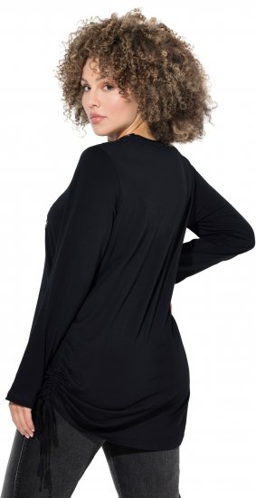 Ulla Popken Your Story Sequined Long Sleeve Tunic Tee Black - Bedruckte T-shirts für herren - Bedruckte Damen-T-Shirts