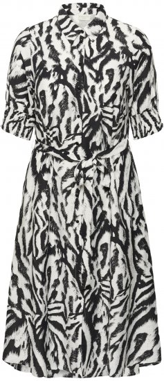Kaffe Curve Alia Shirt Dress Black Chalk Animal - Midikleider - 