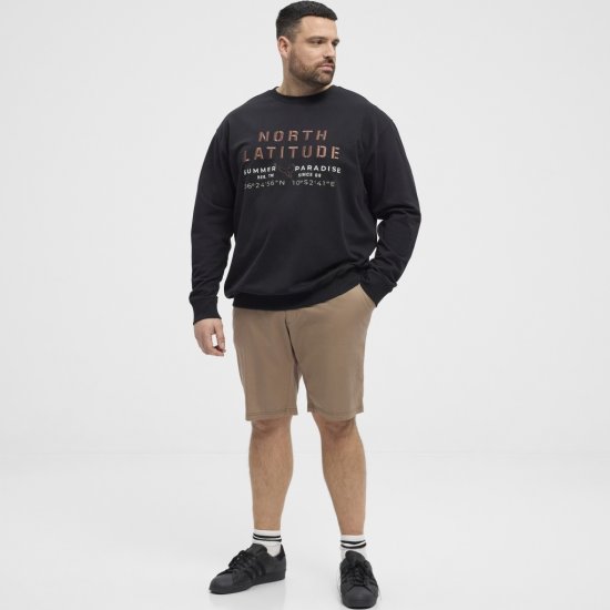 North Latitude Sweatshirt Black TALL - HERRENBEKLEIDUNG MT-6XLT - Langgrößen für Herren