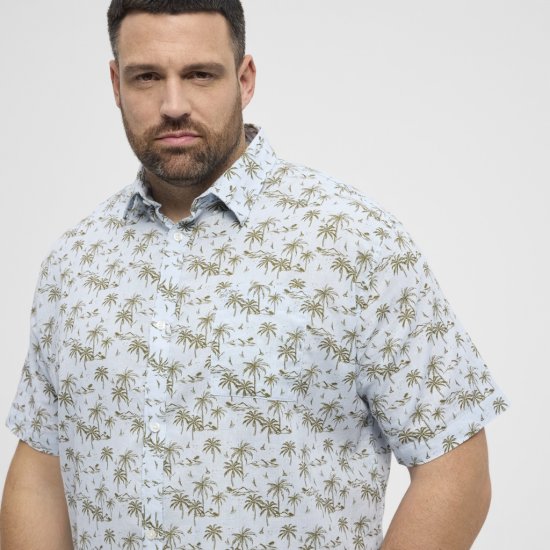 North Latitude Shirt Short Sleeve Light Blue - Herrenhemden - Herrenhemden in großen Größen