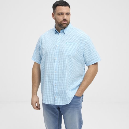 North Latitude Shirt Short Sleeve Turquoise - Herrenhemden - Herrenhemden in großen Größen