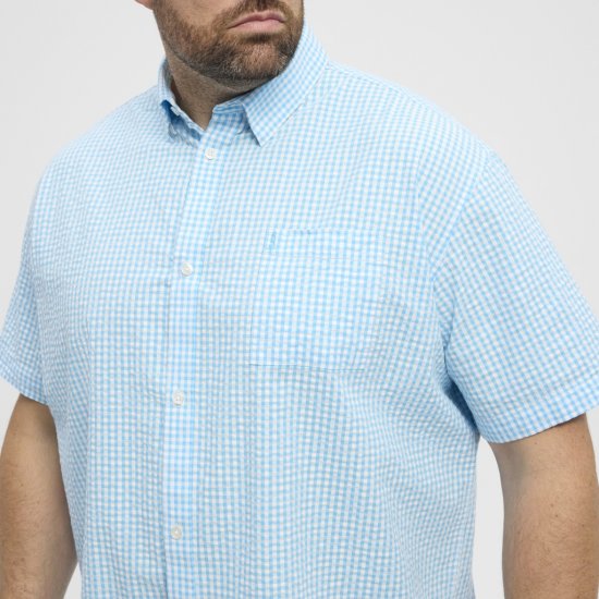 North Latitude Shirt Short Sleeve Turquoise - Herrenhemden - Herrenhemden in großen Größen