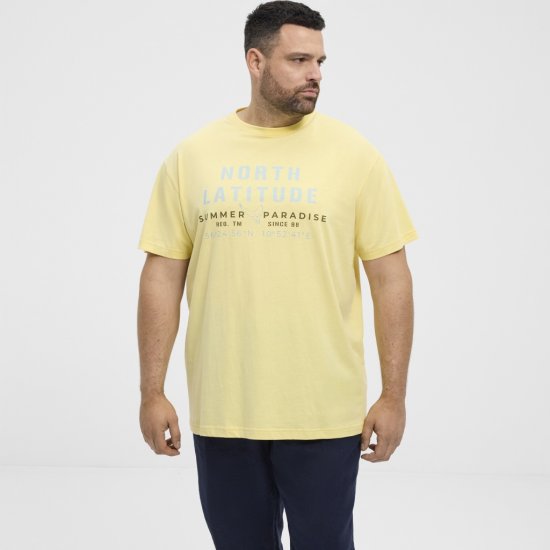 North Latitude T-Shirt Printed Short Sleeve Yellow - Herren-T-shirts - Herren-T-Shirts in großen Größen