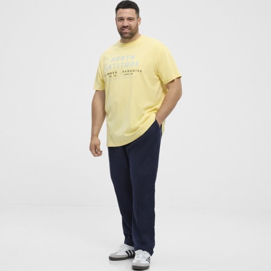 North Latitude T-Shirt Printed Short Sleeve Yellow - Herren-T-shirts - Herren-T-Shirts in großen Größen
