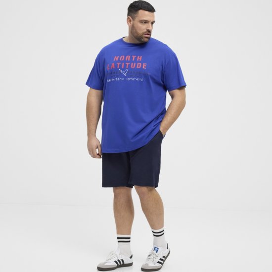 North Latitude T-shirt Printed Short Sleeve Blue - Herren-T-shirts - Herren-T-Shirts in großen Größen