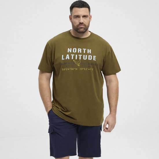 North Latitude T-Shirt Printed Short Sleeve Green - Herren-T-shirts - Herren-T-Shirts in großen Größen
