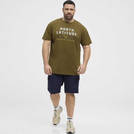 North Latitude T-Shirt Printed Short Sleeve Green - Herren-T-shirts - Herren-T-Shirts in großen Größen