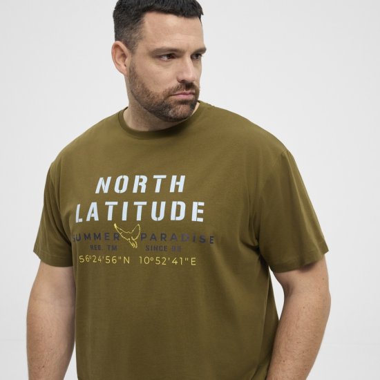 North Latitude T-Shirt Printed Short Sleeve Green - Herren-T-shirts - Herren-T-Shirts in großen Größen
