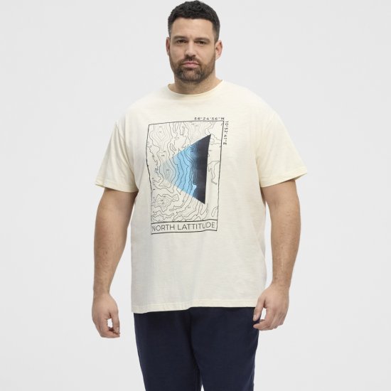 North Latitude T-shirt Printed Short Sleeve Off-White - Herren-T-shirts - Herren-T-Shirts in großen Größen