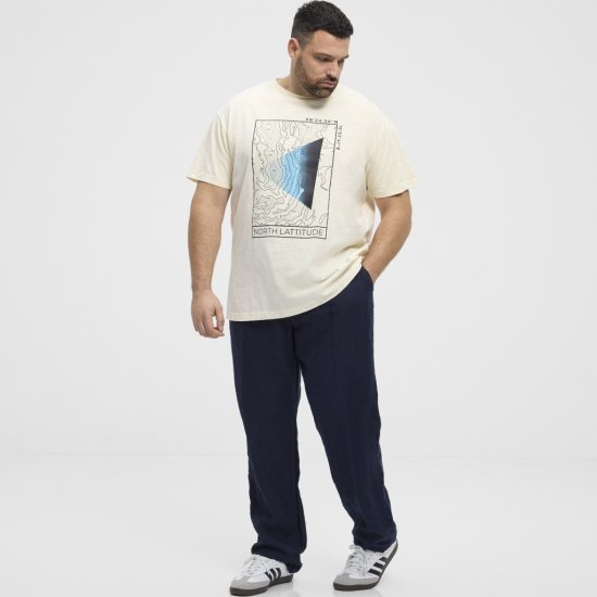 North Latitude T-shirt Printed Short Sleeve Off-White - Herren-T-shirts - Herren-T-Shirts in großen Größen