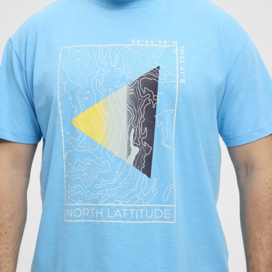 North Latitude T-Shirt Printed Turquoise - Herren-T-shirts - Herren-T-Shirts in großen Größen