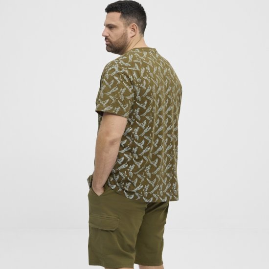 North Latitude T-shirt Allover Printed Green - Herren-T-shirts - Herren-T-Shirts in großen Größen
