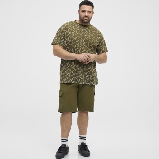 North Latitude T-shirt Allover Printed Green - Herren-T-shirts - Herren-T-Shirts in großen Größen