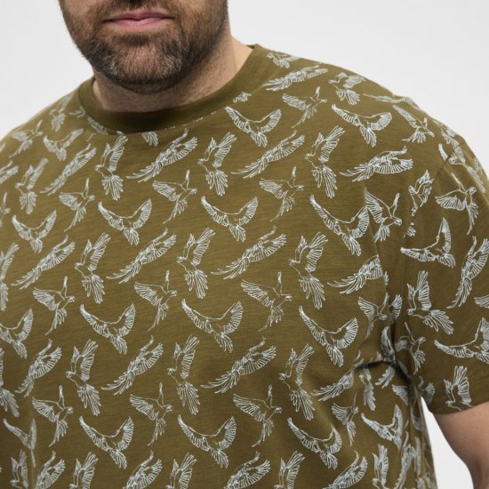 North Latitude T-shirt Allover Printed Green - Herren-T-shirts - Herren-T-Shirts in großen Größen