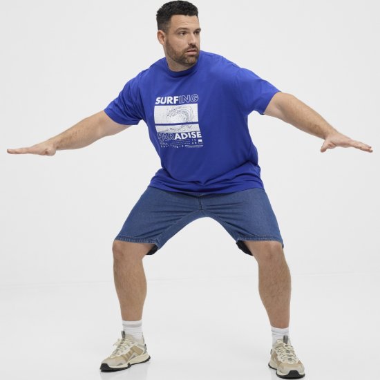 North Latitude T-Shirt Printed Blue - Herren-T-shirts - Herren-T-Shirts in großen Größen