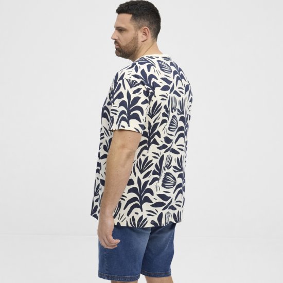 North Latitude T-shirt Allover Printed Navy - Herren-T-shirts - Herren-T-Shirts in großen Größen