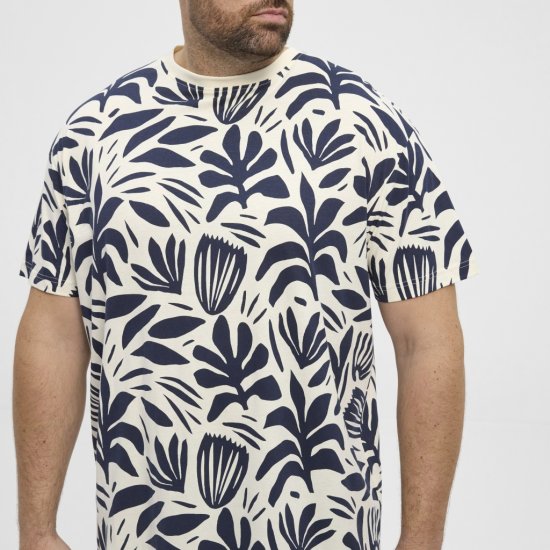 North Latitude T-shirt Allover Printed Navy - Herren-T-shirts - Herren-T-Shirts in großen Größen