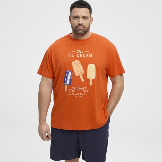 North Latitude T-Shirt Ice Cream Orange - Herren-T-shirts - Herren-T-Shirts in großen Größen