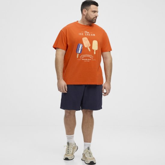 North Latitude T-Shirt Ice Cream Orange - Herren-T-shirts - Herren-T-Shirts in großen Größen
