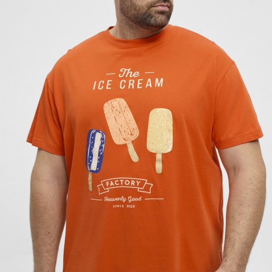 North Latitude T-Shirt Ice Cream Orange - Herren-T-shirts - Herren-T-Shirts in großen Größen