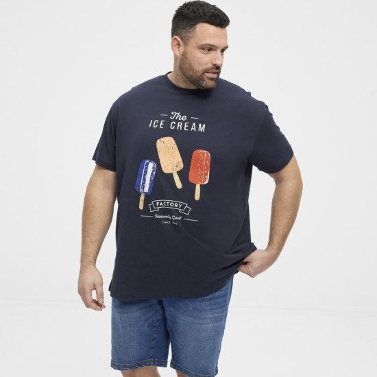 North Latitude T-Shirt Ice Cream Navy - Herren-T-shirts - Herren-T-Shirts in großen Größen
