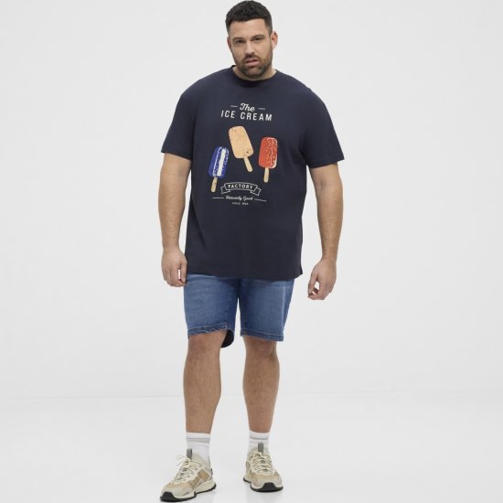 North Latitude T-Shirt Ice Cream Navy - Herren-T-shirts - Herren-T-Shirts in großen Größen