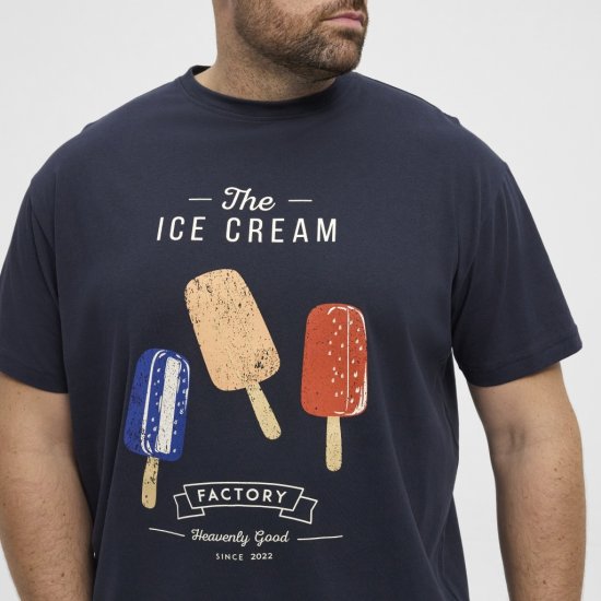 North Latitude T-Shirt Ice Cream Navy - Herren-T-shirts - Herren-T-Shirts in großen Größen