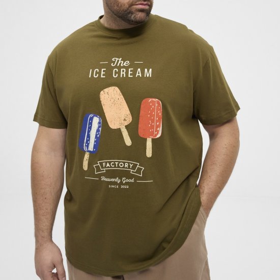 North Latitude T-Shirt Ice Cream Green - Herren-T-shirts - Herren-T-Shirts in großen Größen