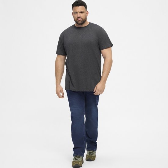 North Latitude T-Shirt 2-Pack Dark Grey Melange - Herren-T-shirts - Herren-T-Shirts in großen Größen