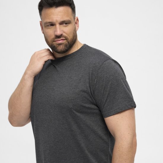 North Latitude T-Shirt 2-Pack Dark Grey Melange - Herren-T-shirts - Herren-T-Shirts in großen Größen