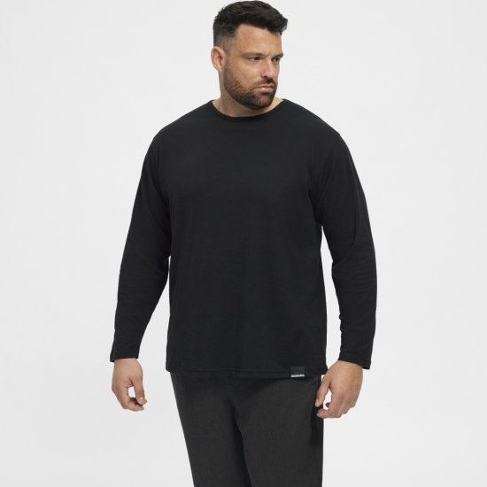 North Latitude T-Shirt Long Sleeve Black - Herren-T-shirts - Herren-T-Shirts in großen Größen