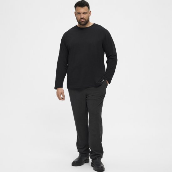 North Latitude T-Shirt Long Sleeve Black - Herren-T-shirts - Herren-T-Shirts in großen Größen