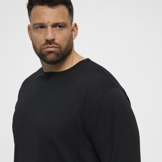 North Latitude T-Shirt Long Sleeve Black - Herren-T-shirts - Herren-T-Shirts in großen Größen